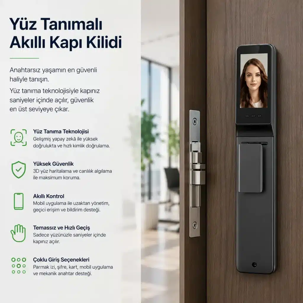 Yüz Tanımalı Akıllı Kapı Kilidi Nedir? Avantajları ve Güvenlik Seviyesi